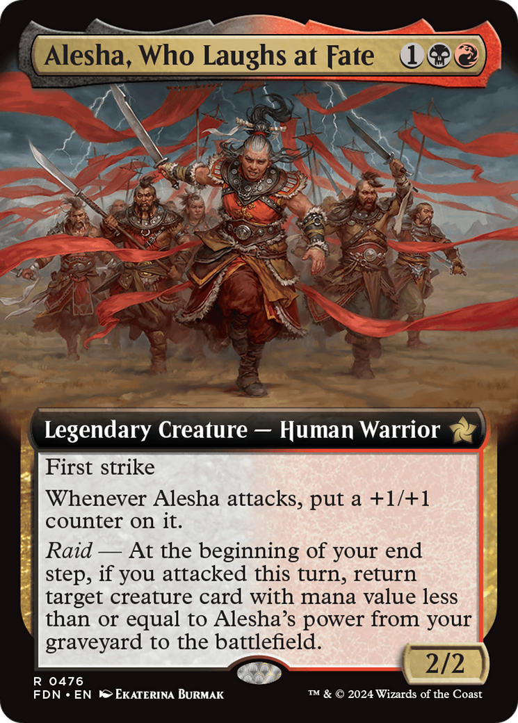 Alesha, Who Laughs at Fate (FDN-476) - Foundations: (Extended Art) [Rare]