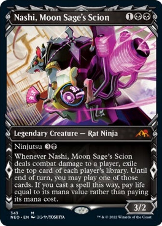 Nashi, Moon Sage's Scion (NEO-343) - Kamigawa: Neon Dynasty: (Showcase) [Mythic]