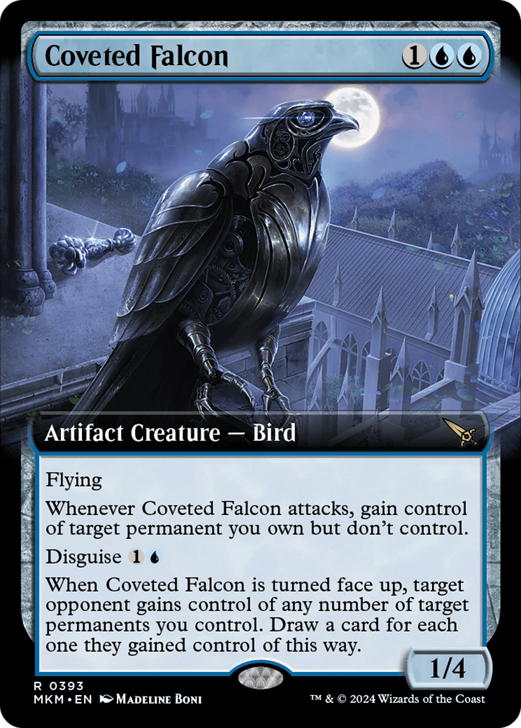 Coveted Falcon (MKM-393) - Murders at Karlov Manor: (Extended Art) [Rare]