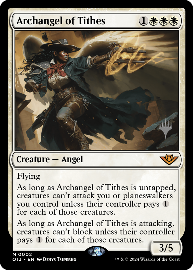 Archangel of Tithes (POTJ-02P) - Outlaws of Thunder Junction Promos [Mythic]