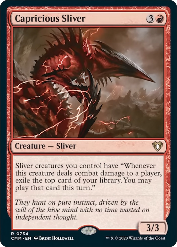 Capricious Sliver (CMM-734) - Commander Masters [Rare]