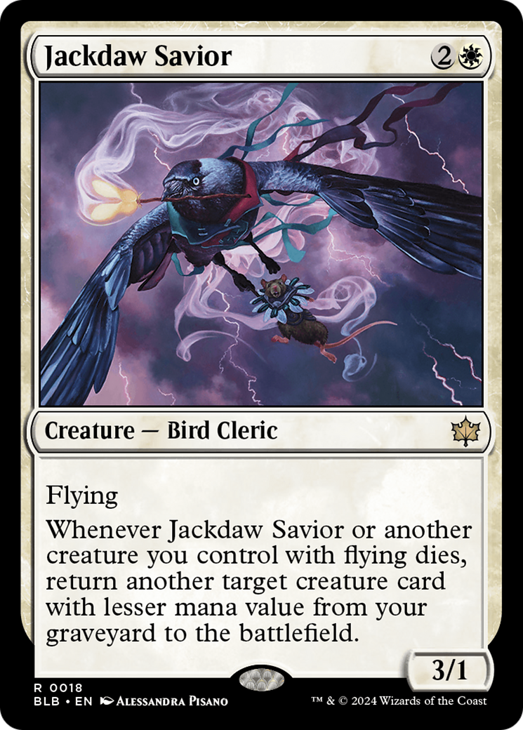 Jackdaw Savior (BLB-018) - Bloomburrow Foil [Rare]