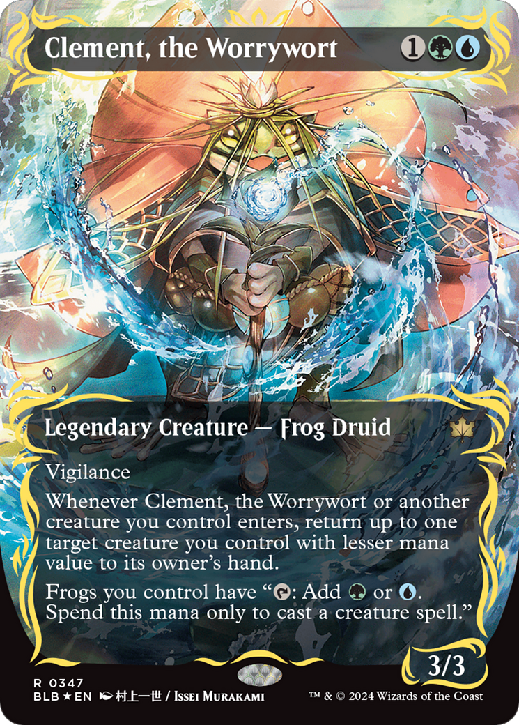 Clement, the Worrywort (BLB-347) - Bloomburrow: (Showcase) (Borderless) Foil [Rare]