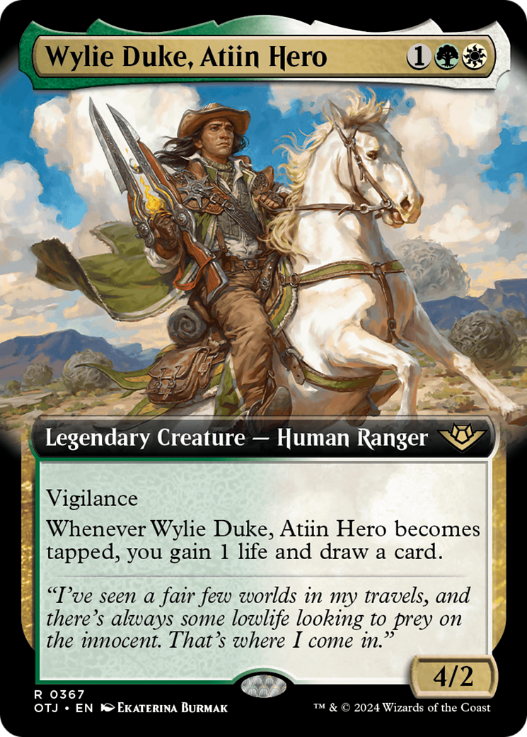 Wylie Duke, Atiin Hero (OTJ-367) - Outlaws of Thunder Junction: (Extended Art) Foil [Rare]