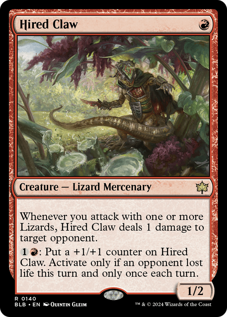 Hired Claw (BLB-140) - Bloomburrow Foil [Rare]