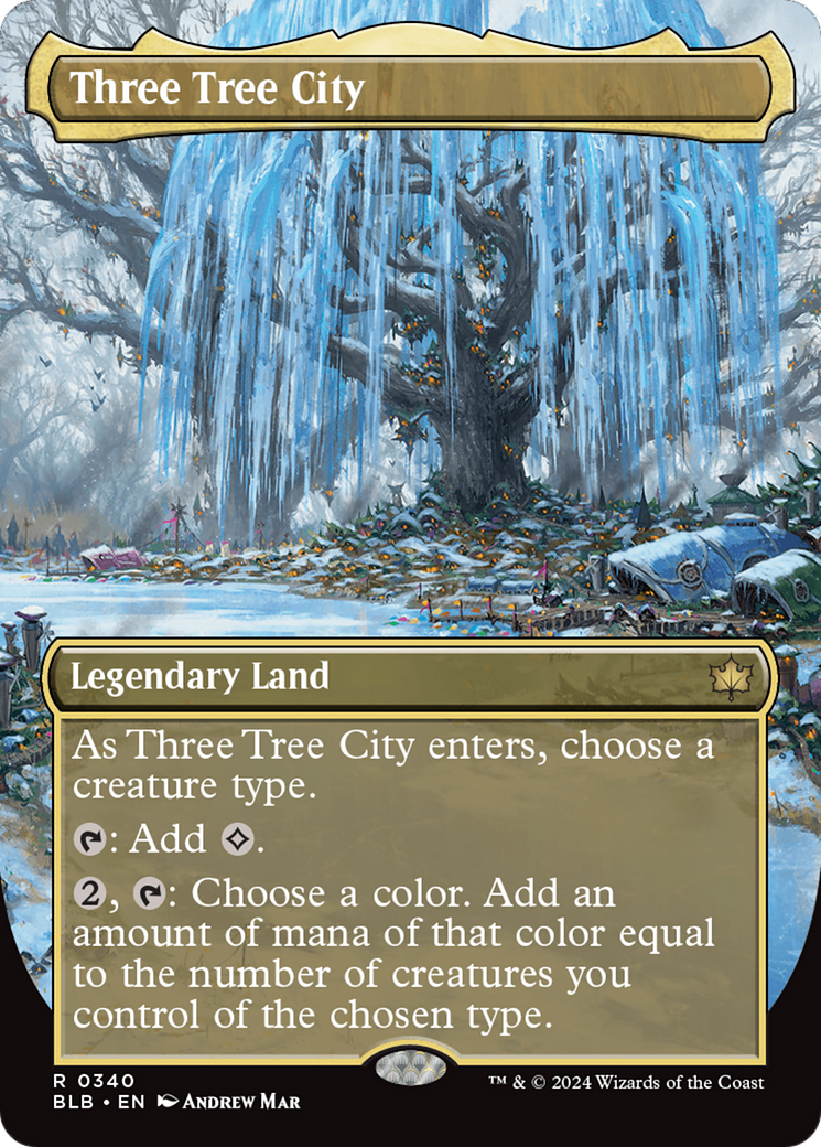 Three Tree City (BLB-340) - Bloomburrow (Borderless) Foil [Rare]