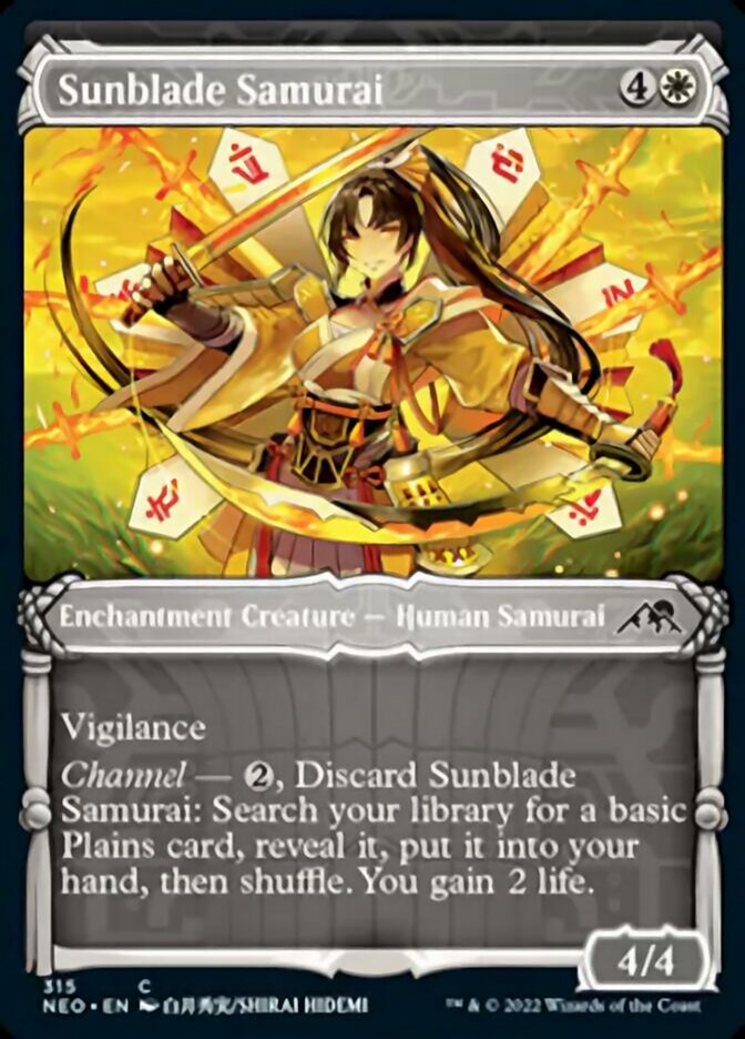 Sunblade Samurai (NEO-315) - Kamigawa: Neon Dynasty: (Showcase) [Common]