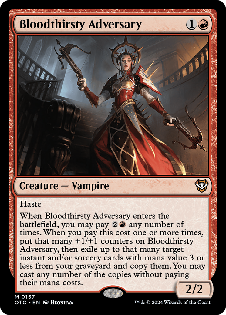 Bloodthirsty Adversary (OTC-157) - Outlaws of Thunder Junction Commander [Mythic]