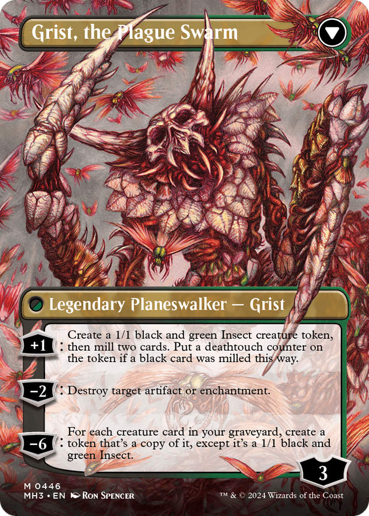 Grist, Voracious Larva // Grist, the Plague Swarm (MH3-446) - Modern Horizons 3 (Borderless) Foil [Mythic]