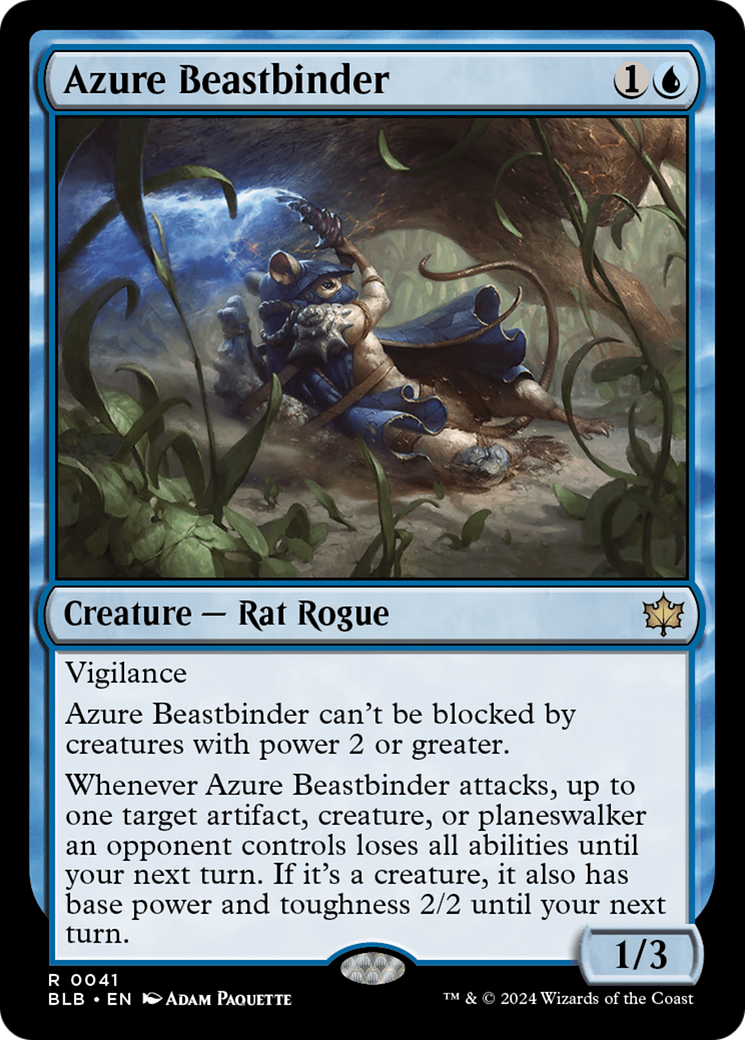 Azure Beastbinder (BLB-041) - Bloomburrow Foil [Rare]