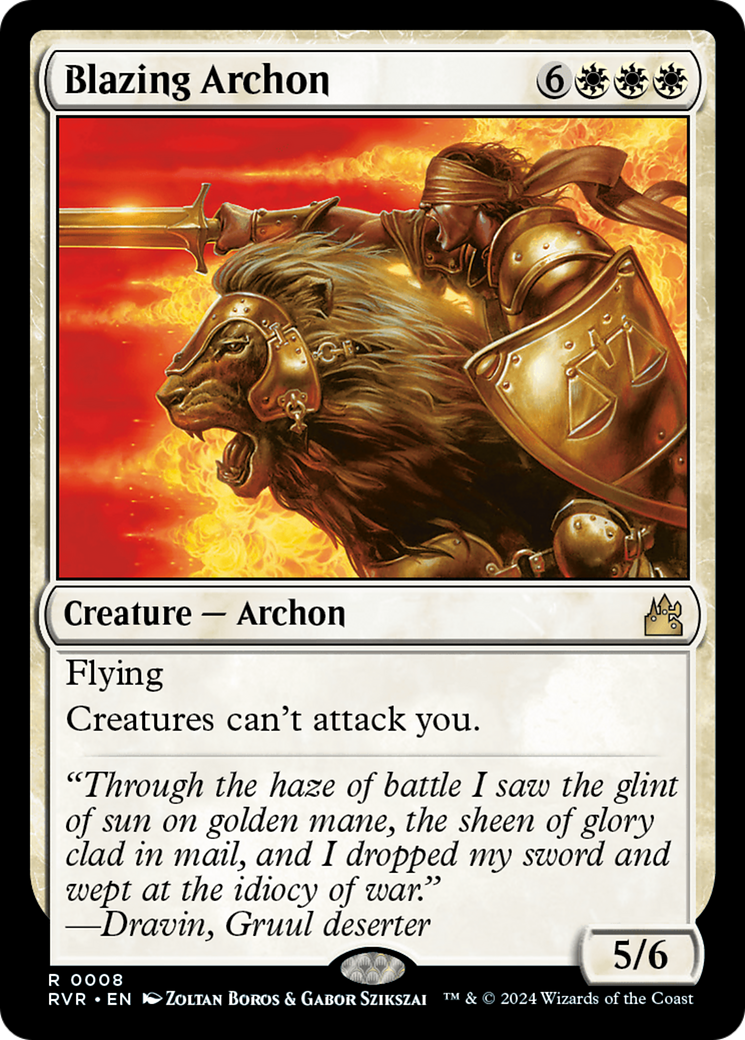 Blazing Archon (RVR-008) - Ravnica Remastered [Rare]