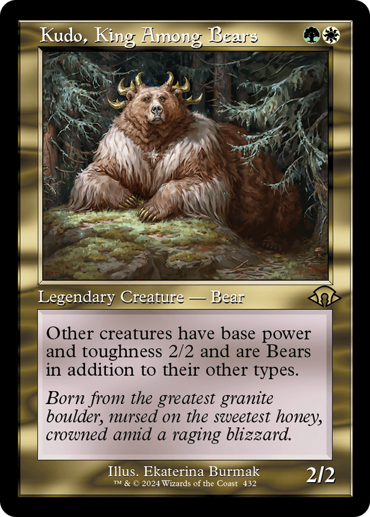 Kudo, King Among Bears (MH3-432) - Modern Horizons 3 [Rare] Retro Frame