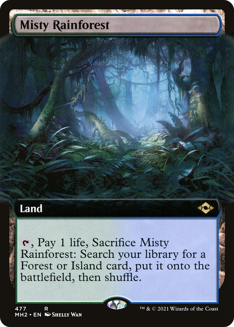 Misty Rainforest (MH2-477) - Modern Horizons 2: (Extended Art) [Rare]