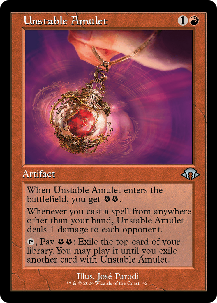 Unstable Amulet (MH3-421) - Modern Horizons 3 [Uncommon] Retro Frame