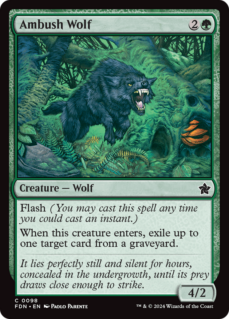 Ambush Wolf (FDN-098) - Foundations Foil [Common]