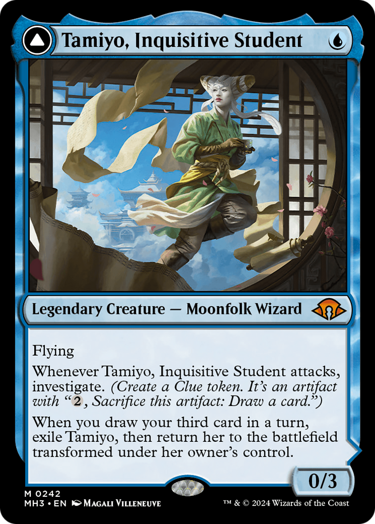 Tamiyo, Inquisitive Student // Tamiyo, Seasoned Scholar (MH3-242) - Modern Horizons 3 Foil [Mythic]