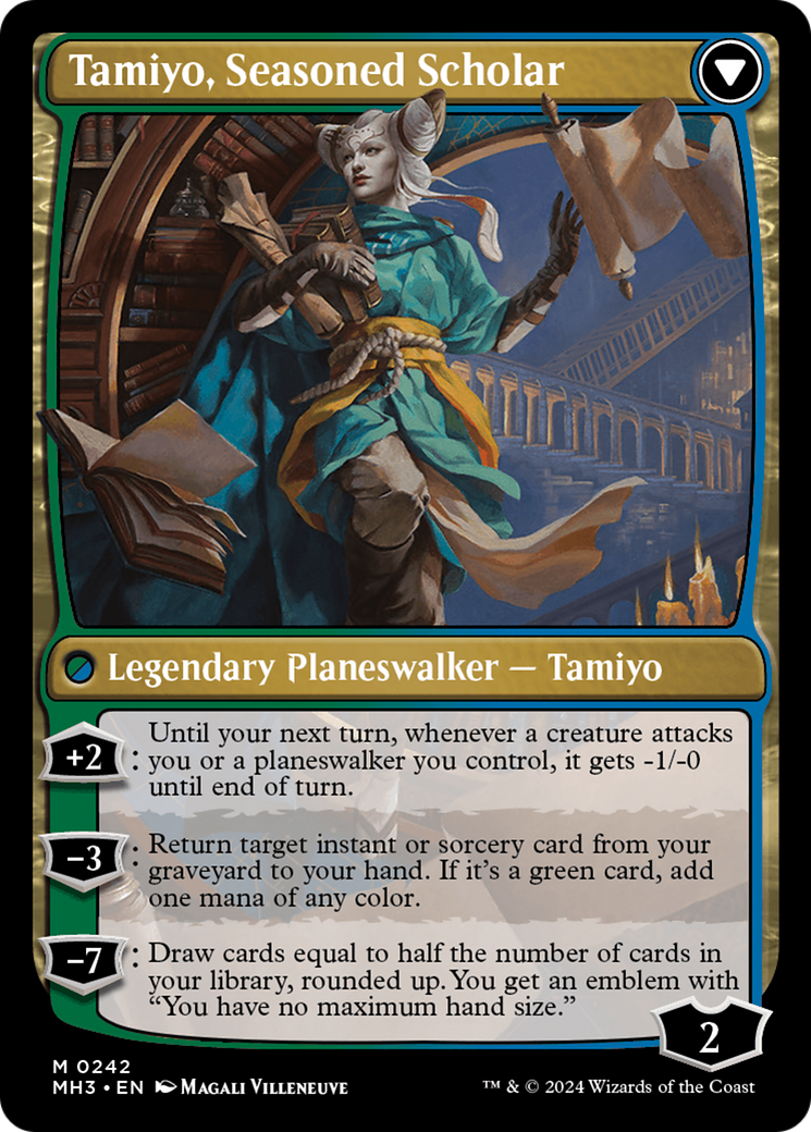 Tamiyo, Inquisitive Student // Tamiyo, Seasoned Scholar (MH3-242) - Modern Horizons 3 [Mythic]