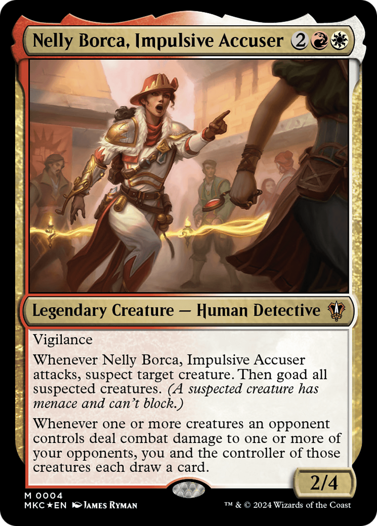 Nelly Borca, Impulsive Accuser (MKC-004) - Murders at Karlov Manor Commander Foil [Mythic]