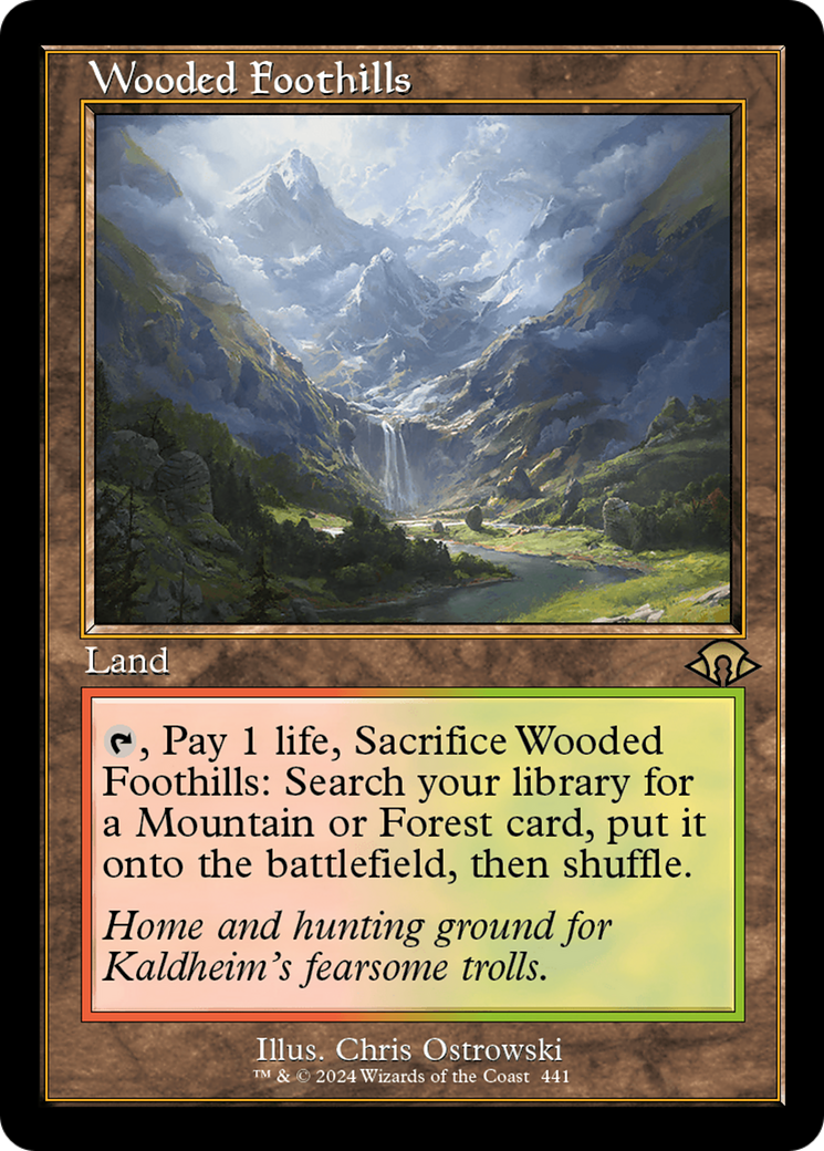 Wooded Foothills (MH3-441) - Modern Horizons 3 Foil [Rare] Retro Frame