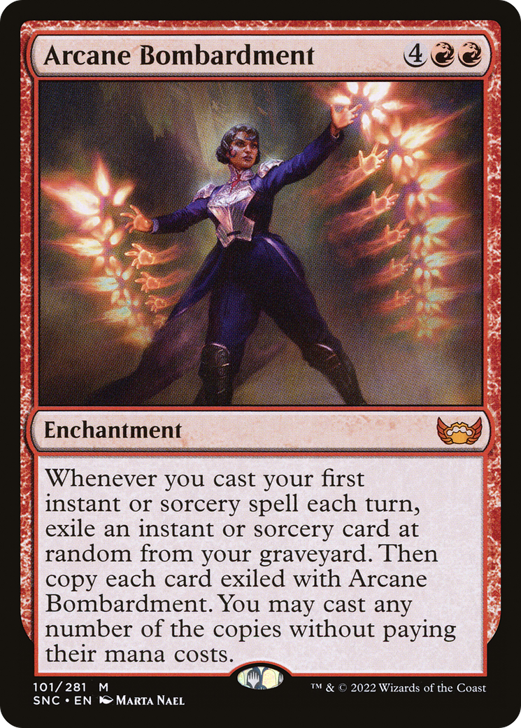 Arcane Bombardment (SNC-101) - Streets of New Capenna Foil [Mythic]