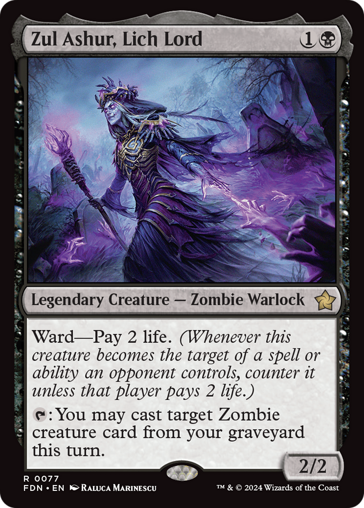 Zul Ashur, Lich Lord (FDN-077) - Foundations Foil [Rare]