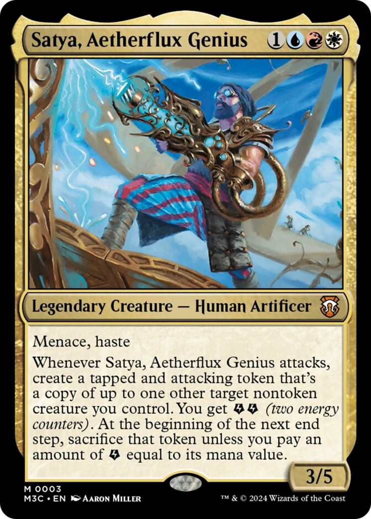 Satya, Aetherflux Genius (M3C-003) - Modern Horizons 3 Commander Foil [Mythic]