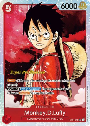 Monkey.D.Luffy (012) (ST01-012) - Super Pre-Release Starter Deck 1: Straw Hat Crew Foil [Super Rare]