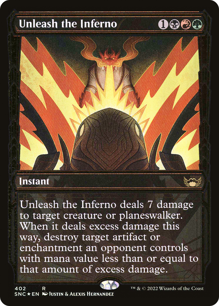 Unleash the Inferno (SNC-402) - Streets of New Capenna: (Showcase) Foil [Rare]