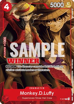 Monkey.D.Luffy - P-007 (Winner Pack Vol. 1) (P-007) - One Piece Promotion Cards  [Promo]