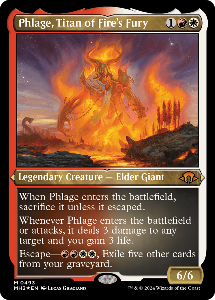 Phlage, Titan of Fire's Fury (MH3-493) - Modern Horizons 3 Etched Foil [Mythic]