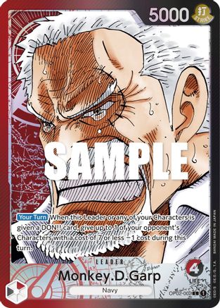 Monkey.D.Garp (002) (Alternate Art) (OP02-002) - Paramount War Foil [Leader]