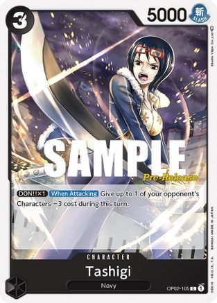 Tashigi (OP02-105) - Paramount War Pre-Release Cards  [Common]