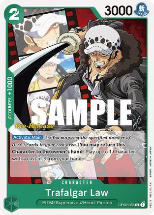 Trafalgar Law (OP02-035) - Paramount War Pre-Release Cards  [Common]