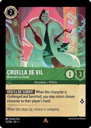 Cruella de Vil - Miserable as Usual (72/204) - The First Chapter Cold Foil [Rare]