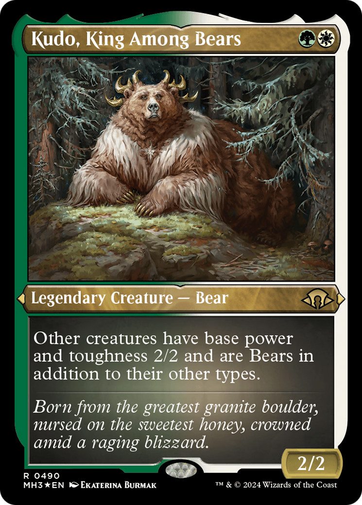 Kudo, King Among Bears (MH3-490) - Modern Horizons 3 Etched Foil [Rare]