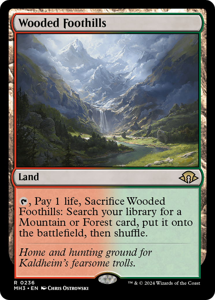 Wooded Foothills (MH3-236) - Modern Horizons 3 [Rare]