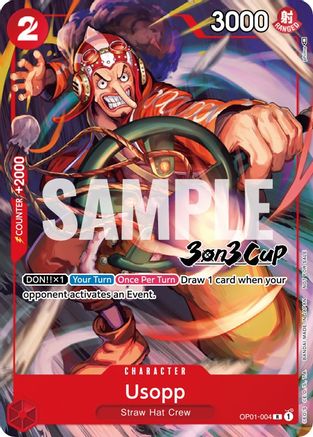 Usopp (3-on-3 Cup) [Participant] (OP01-004) - One Piece Promotion Cards  [Rare]