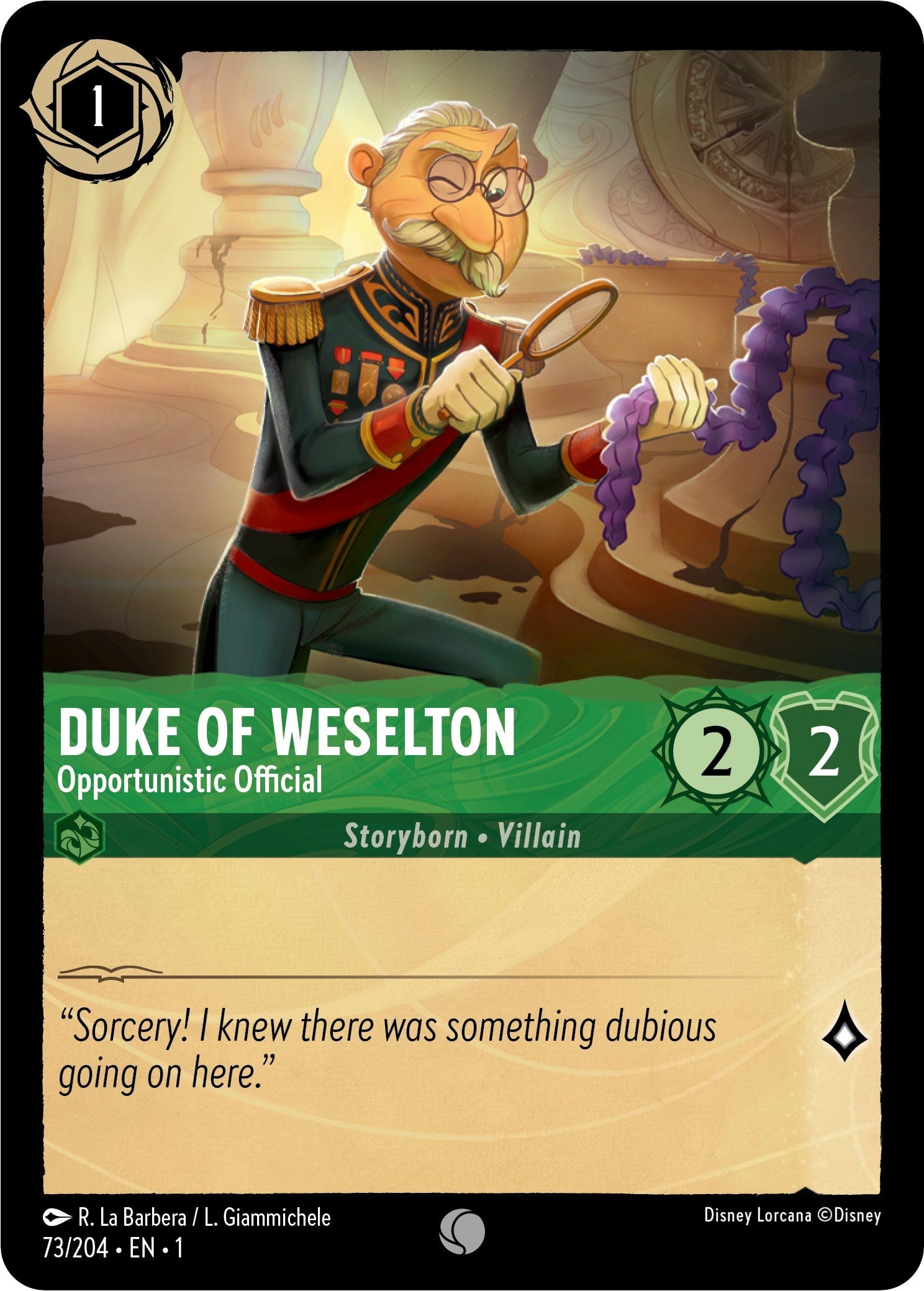 Duke of Weselton - Opportunistic Official (73/204) - The First Chapter  [Common]