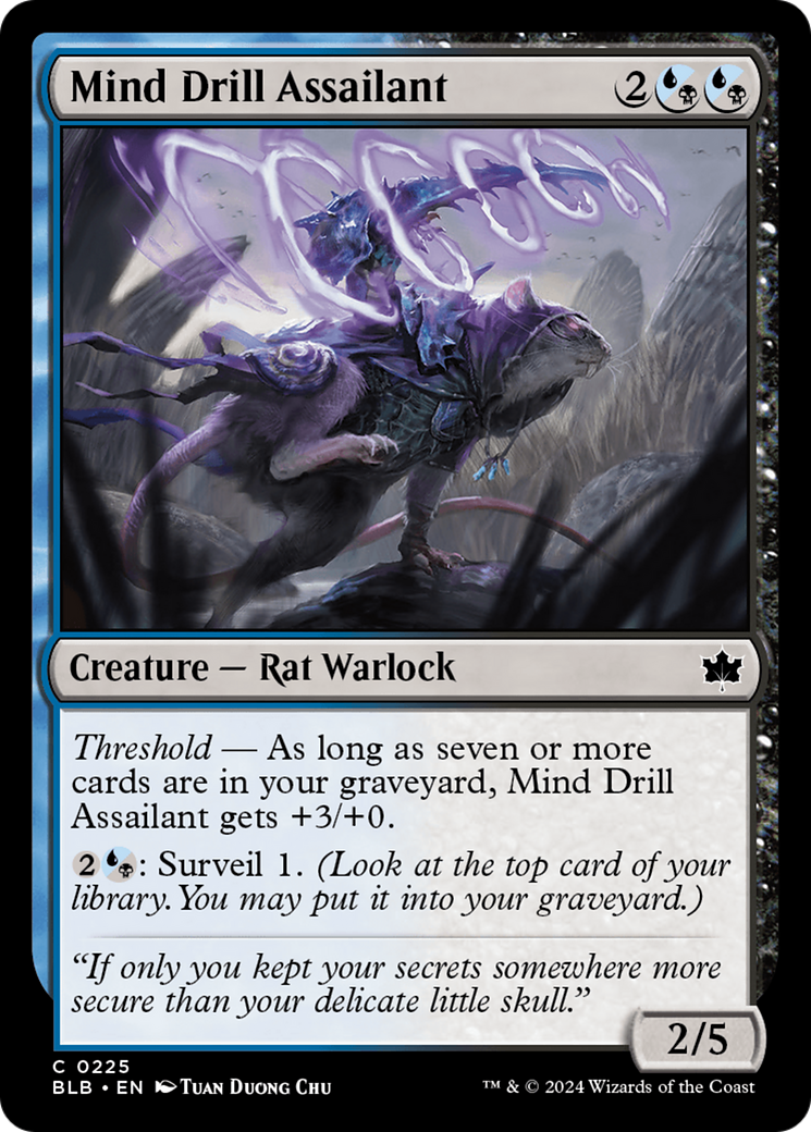 Mind Drill Assailant (BLB-225) - Bloomburrow Foil [Common]