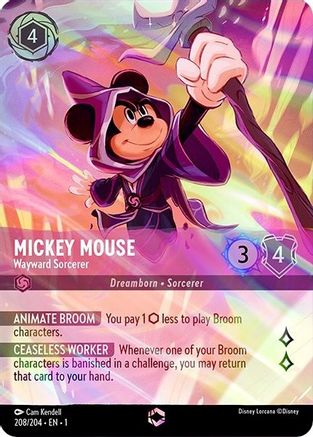 Mickey Mouse - Wayward Sorcerer (Enchanted) (208/204) - The First Chapter Holofoil [Enchanted]