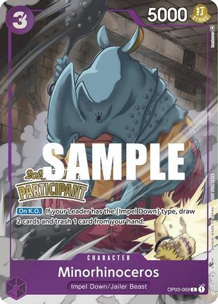 Minorhinoceros (Online Regional 2023) [Participant] (OP03-069) - One Piece Promotion Cards Foil [Promo]