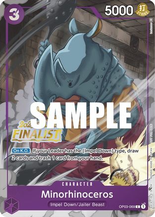 Minorhinoceros (Online Regional 2023) [Finalist] (OP03-069) - One Piece Promotion Cards Foil [Promo]