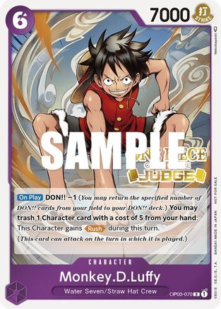 Monkey.D.Luffy (Judge Pack Vol. 2) (OP03-070) - One Piece Promotion Cards Foil [Promo]