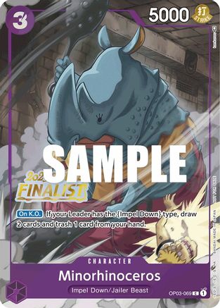 Minorhinoceros (Offline Regional 2023) [Finalist] (OP03-069) - One Piece Promotion Cards Foil [Promo]