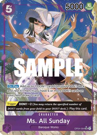 Ms. All Sunday (Alternate Art) (OP04-064) - Kingdoms of Intrigue Foil [Super Rare]