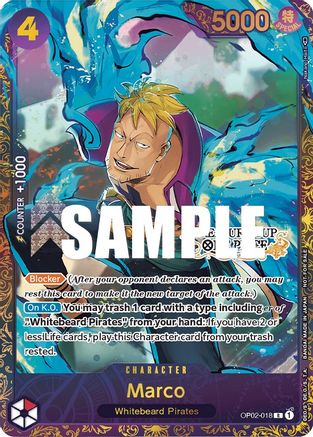 Marco (Treasure Cup) (OP02-018) - One Piece Promotion Cards Foil [Rare]