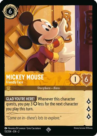 Mickey Mouse - Friendly Face (13/204) - Rise of the Floodborn Cold Foil [Super Rare]