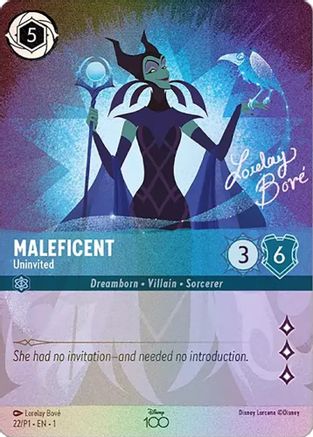 Maleficent - Uninvited (Alternate Art) (22) - Disney100 Promos Holofoil [Promo]