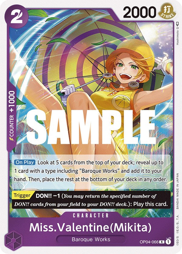 Miss.Valentine(Mikita) (OP04-066) - Kingdoms of Intrigue Foil [Rare]