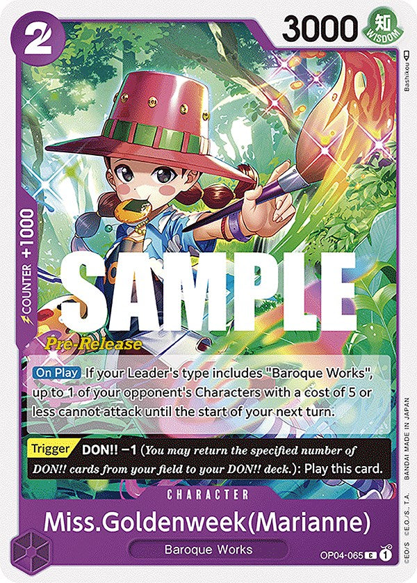 Miss.Goldenweek(Marianne) (OP04-065) - Kingdoms of Intrigue Pre-Release Cards  [Common]